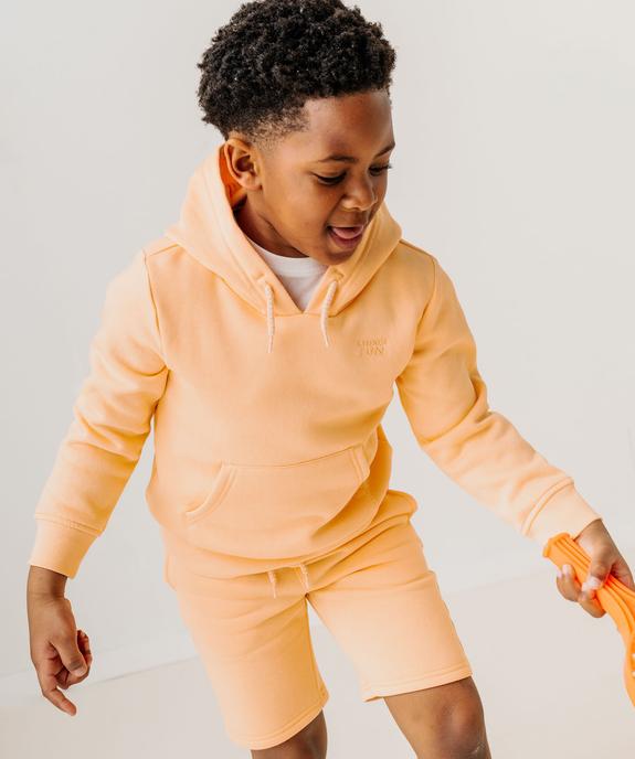 Sweat à capuche et poche kangourou uni garçon vue4 - GEMO (ENFANT) - GEMO