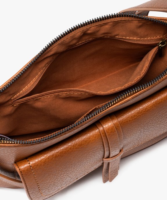 Sac besace zippé en matière grainée femme vue3 - GEMO (ACCESS) - GEMO