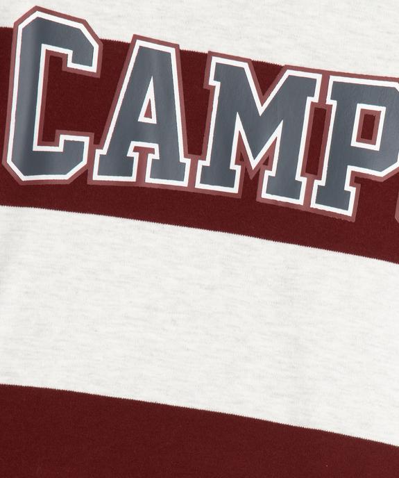 Tee-shirt rayé inscription collège garçon vue3 - CAMPS - GEMO