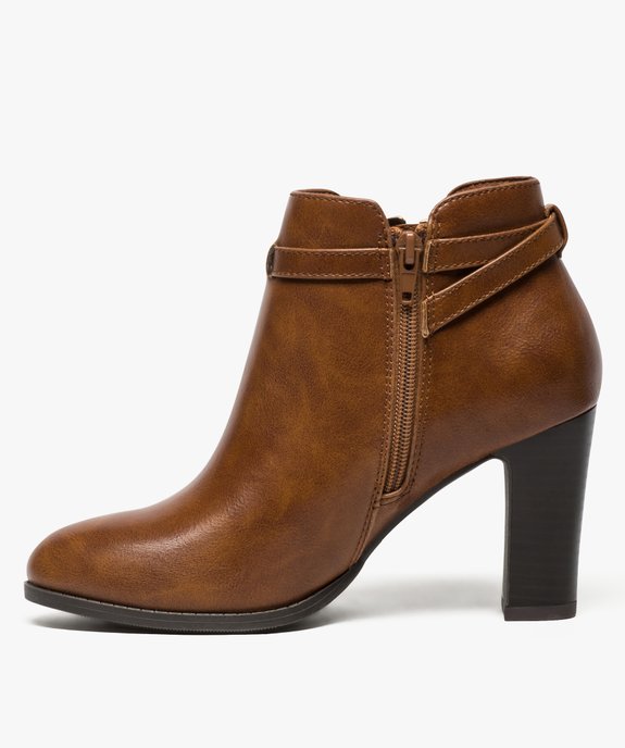 Boots femme à talon avec bride à boucle métallique vue3 - GEMO(URBAIN) - GEMO