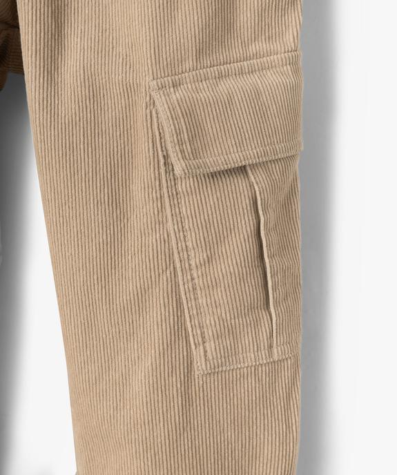 Pantalon cargo velours garçon vue3 - GEMO (JUNIOR) - GEMO