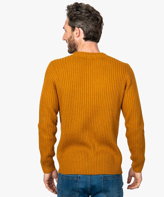 Pull homme à torsades en polyester recyclé vue3 - GEMO (HOMME) - GEMO