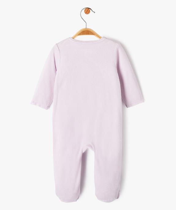 Pyjama dors-bien en velours avec motif pailleté bébé fille vue3 - GEMO(BB COUCHE) - GEMO