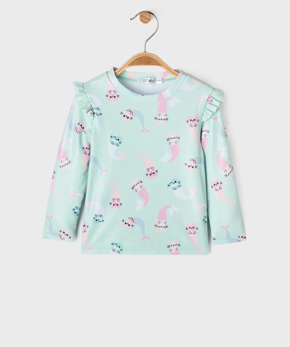 Tee-shirt de plage anti UV à manches longues bébé fille vue2 - GEMO(BEBE DEBT) - GEMO