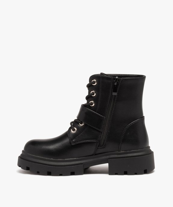 Boots esprit biker avec semelle crantée fille vue3 - GEMO (ENFANT) - GEMO