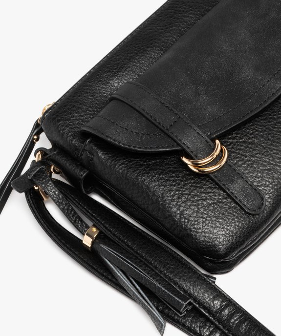 Sac besace multipoche à rabat brillant femme vue4 - GEMO (ACCESS) - GEMO
