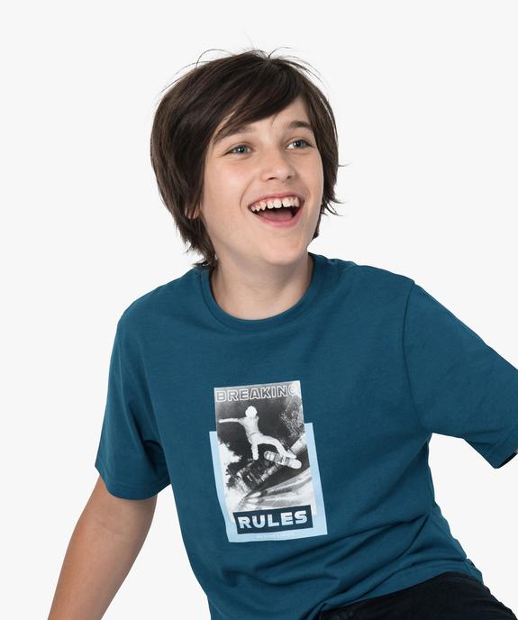 Tee-shirt garçon à manches courtes et col rond imprimé vue1 - GEMO (JUNIOR) - GEMO