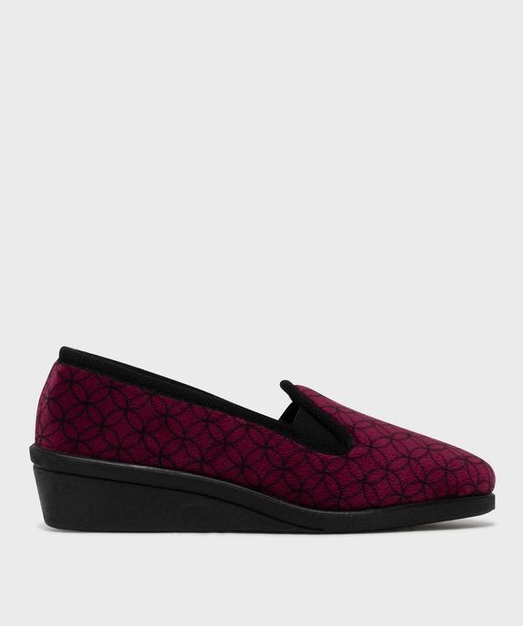 Chaussons confort en velours à motifs géométriques femme vue1 - G'FLEX - GEMO