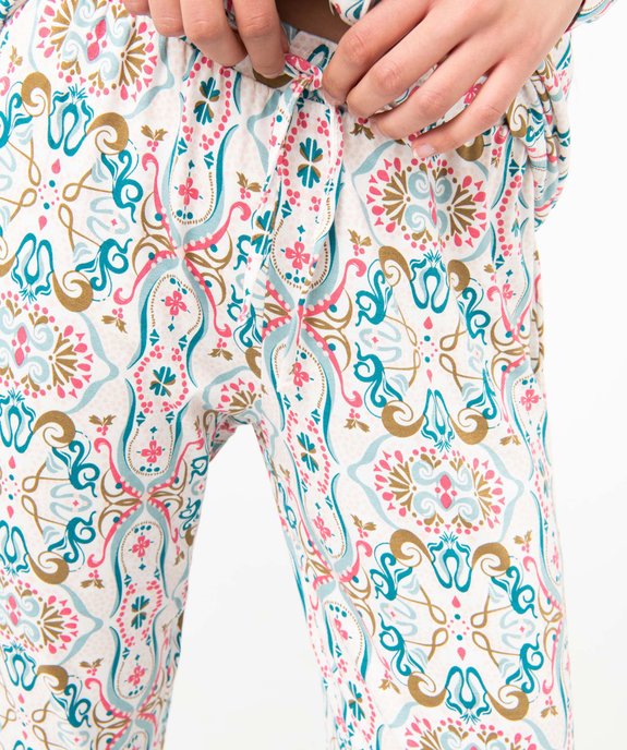 Pyjama deux pièces en viscose femme : chemise et pantalon vue5 - GEMO 4G FEMME - GEMO