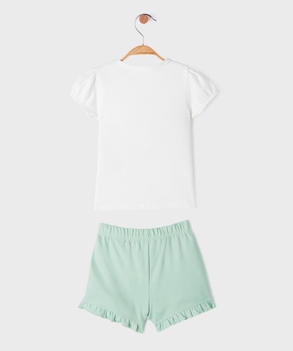 Pyjashort 2 pièces avec motif baleines bébé fille tee-shirt et short vue4 - GEMO 4G BEBE - GEMO