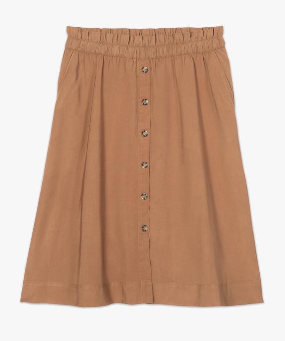 Jupe midi femme grande taille à taille élastiquée avec boutons vue4 - GEMO (G TAILLE) - GEMO