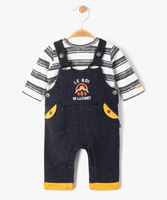Ensemble bébé garçon 2 pièces : tee-shirt + salopette - Sucre d'Orge vue1 - SUCRE D'ORGE - GEMO