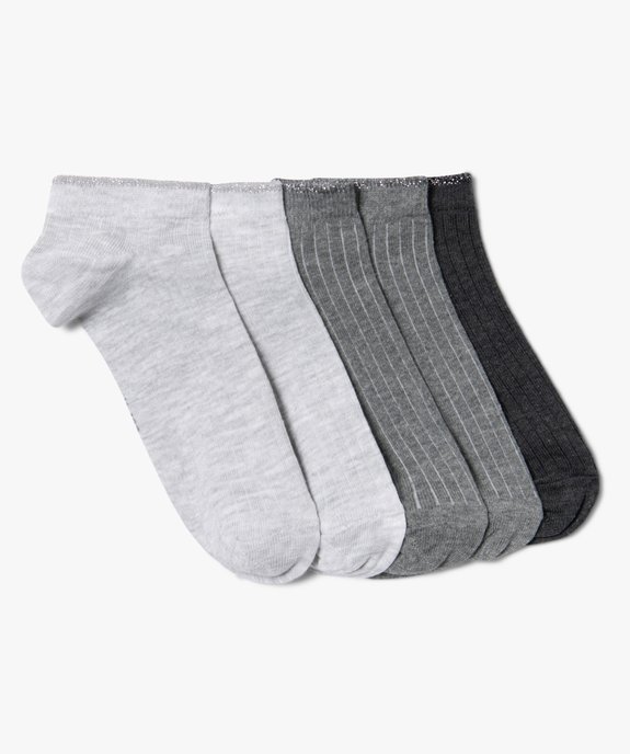 Chaussettes femme courtes à côtes finition pailletée (lot de 5) vue1 - GEMO(HOMWR FEM) - GEMO