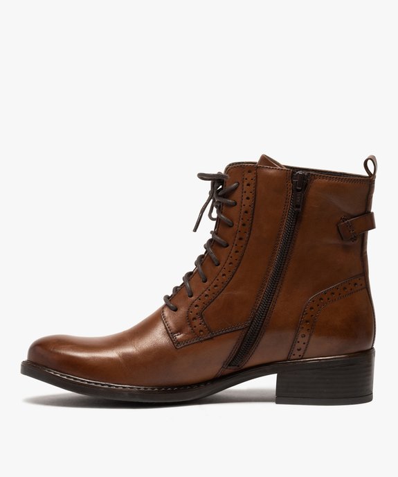 bottines femme cuir à lacets