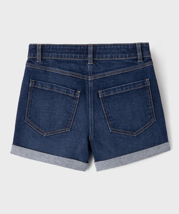 Short fille en jean avec revers cousus vue6 - GEMO (JUNIOR) - GEMO