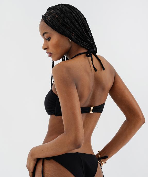Haut de maillot de bain bandeau avec bijou et mousses amovibles femme vue3 - GEMO (PLAGE) - GEMO