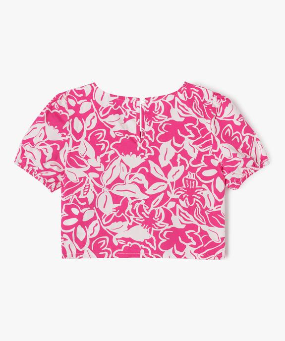 Blouse à manches courtes à motifs fleuris fille vue3 - GEMO (ENFANT) - GEMO