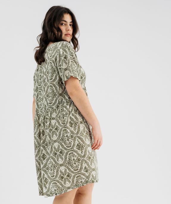 Robe imprimée à manches courtes femme grande taille vue3 - GEMO (G TAILLE) - GEMO