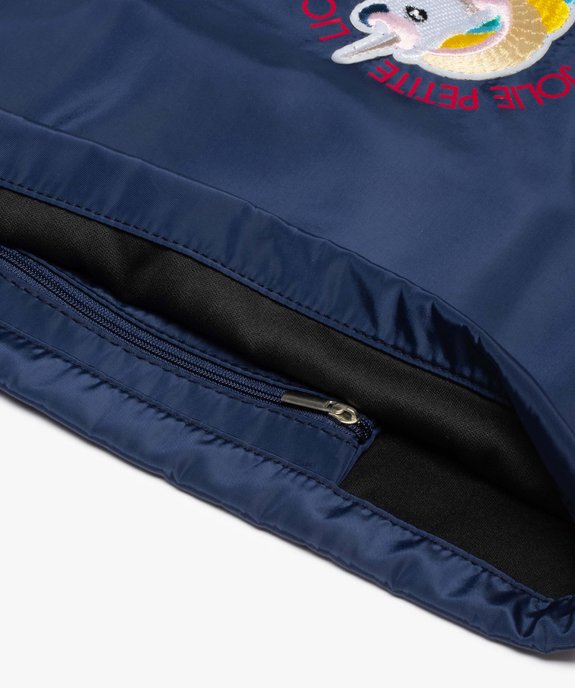 Sac à dos fille à bretelles coulissantes brodé licorne vue2 - GEMO (ENFANT) - GEMO