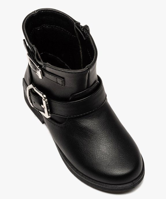 Boots fille unis avec boucles décoratives fermeture zippée vue5 - GEMO (ENFANT) - GEMO