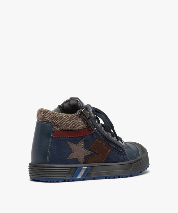 Boots garçon en cuir fermeture lacets et zip - Bopy vue4 - BOPY - GEMO