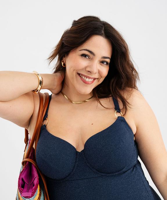 Maillot de bain une pièce femme grande taille à paillettes vue6 - GEMO (PLAGE) - GEMO