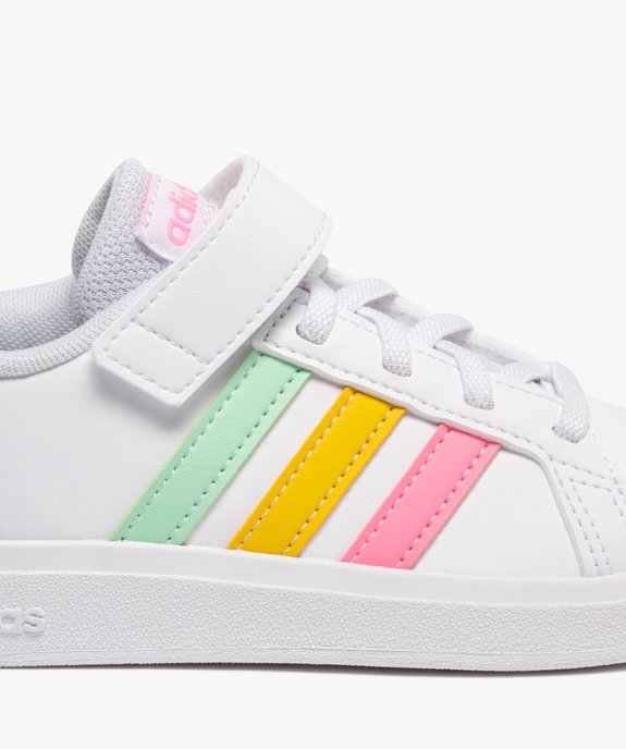 Baskets à scratch fille avec bandes contrastantes - Adidas Grand Court vue6 - ADIDAS - GEMO