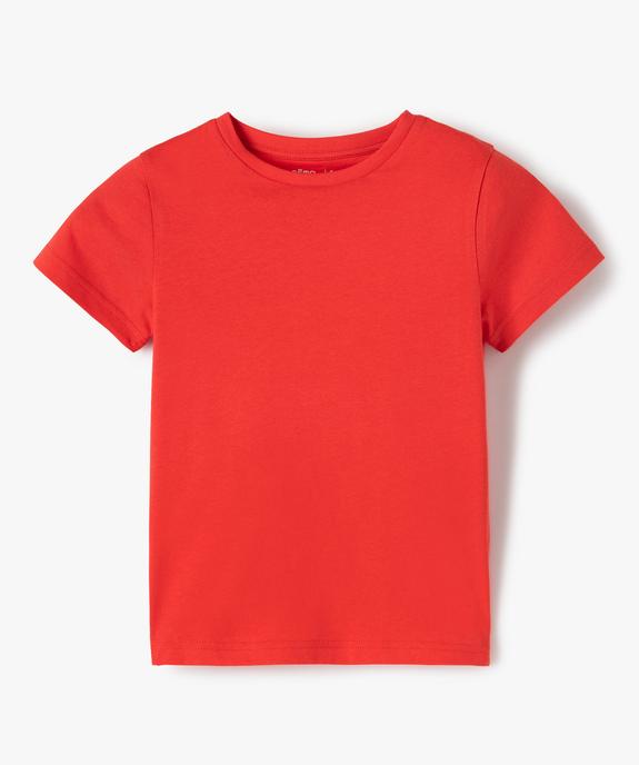 Tee-shirt à manches courtes en coton uni garçon vue1 - GEMO (ENFANT) - GEMO