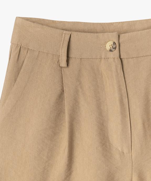 Short ample à revers en viscose femme vue2 - GEMO (JUNIOR) - GEMO