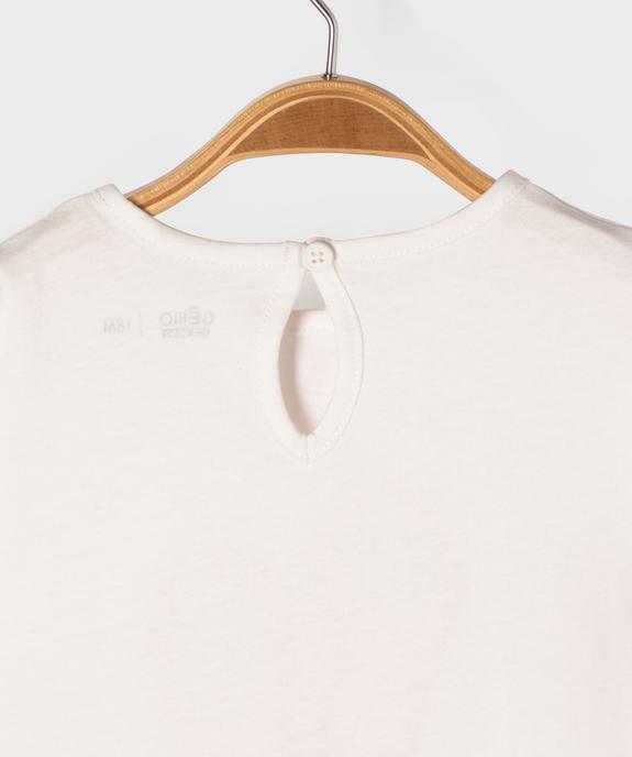 Tee-shirt manches courtes avec motif et volants bébé fille vue4 - GEMO 4G BEBE - GEMO