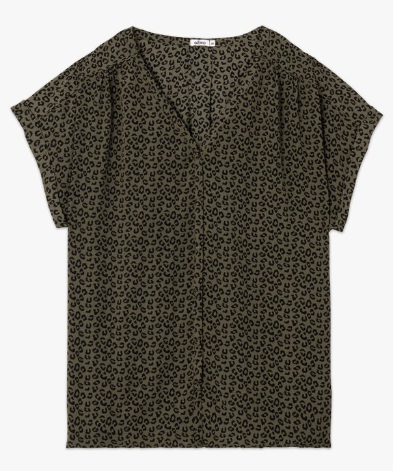 Blouse femme à manches courtes imprimée avec boutons vue4 - GEMO (G TAILLE) - GEMO