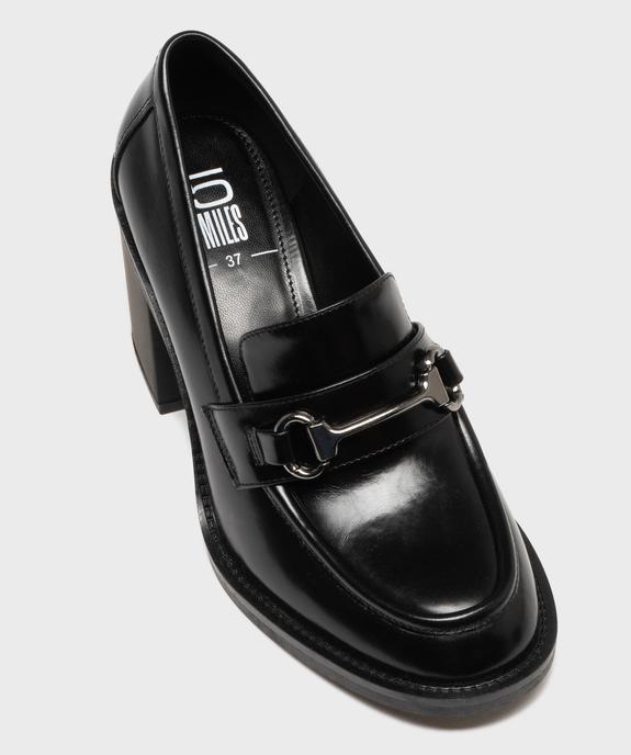 Mocassins à talon bloc avec bijou métallique sur le dessus femme - 5 Miles vue6 - 5 MILES - GEMO