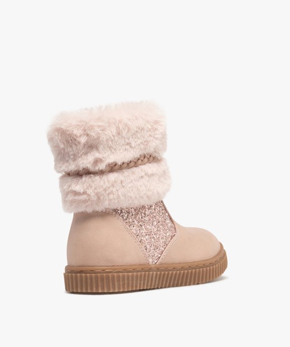 Bottines fourrées zippées à col duveteux fille vue5 - LOVELY WINGS - GEMO