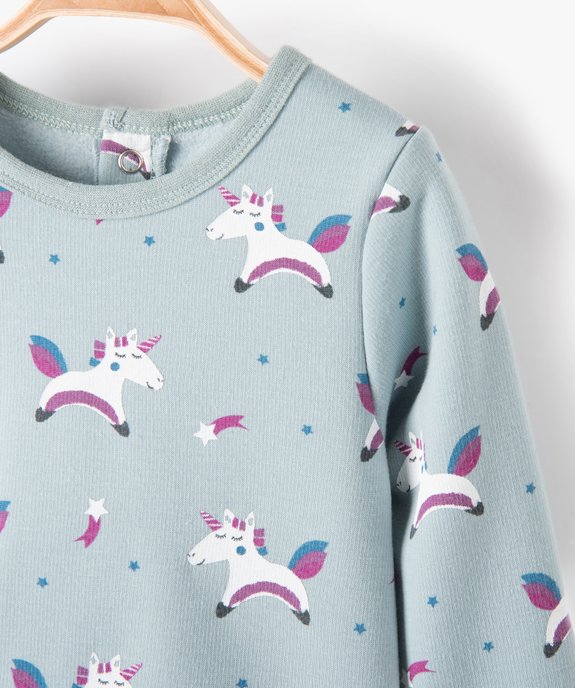 Pyjama Bebe 2 Pieces Chaud Motif Licornes Gemo