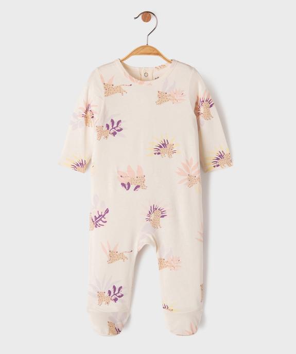 Pyjama dors-bien à pont-dos en jersey de coton imprimé bébé vue1 - GEMO 4G BEBE - GEMO