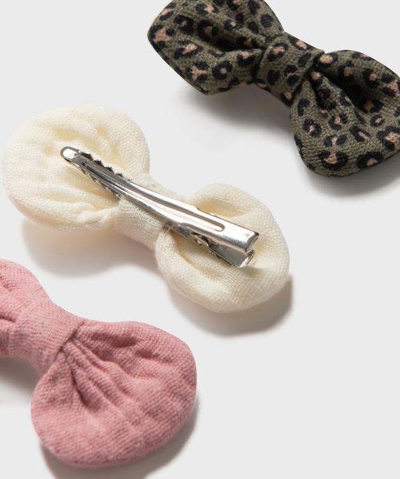 Pinces pour les cheveux en gaze de coton fille (lot de 3) vue2 - GEMO (ACCESS) - GEMO