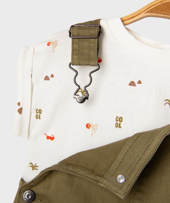 Ensemble 2 pièces bébé garçon tee-shirt et salopette vue2 - GEMO(BEBE DEBT) - GEMO