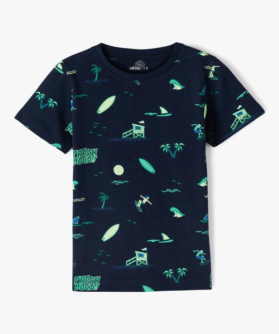 Tee-shirt manches courtes inspiration surf garçon vue1 - GEMO (ENFANT) - GEMO
