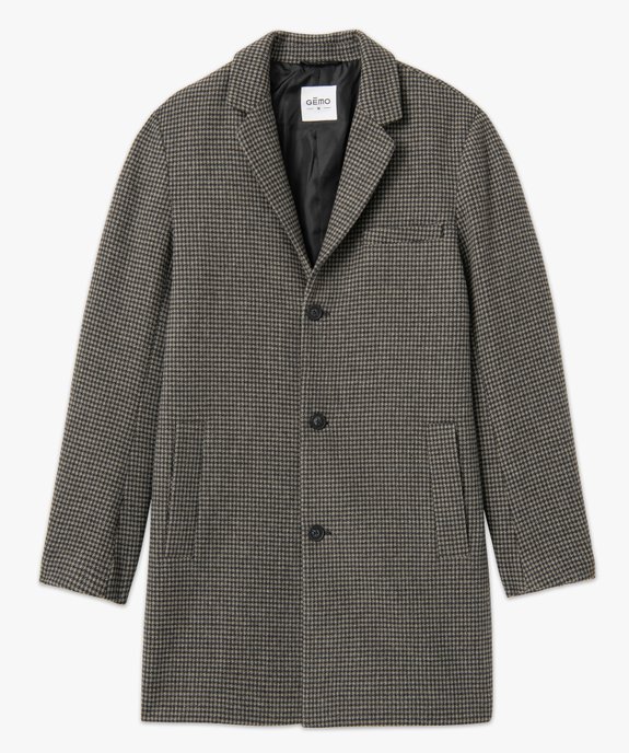 Manteau homme court fermeture 3 boutons vue4 - GEMO (HOMME) - GEMO