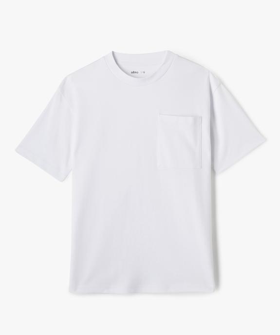 Tee-shirt uni à poche garçon vue1 - GEMO (JUNIOR) - GEMO