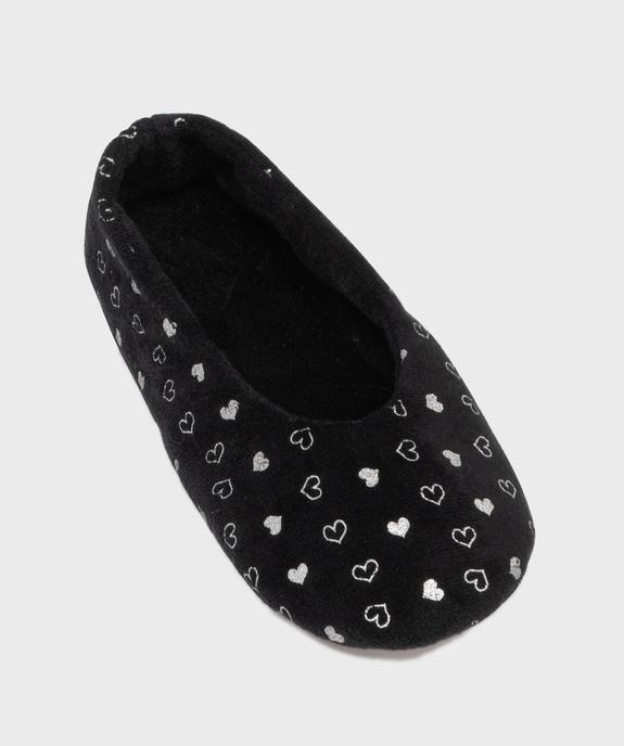 Chaussons ballerines en velours motifs coeurs femme vue5 - GEMO(HOMWR FEM) - GEMO