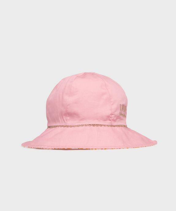Chapeau bob réversible en toile de coton bébé fille - LuluCastagnette vue2 - LULUCASTAGNETTE - GEMO
