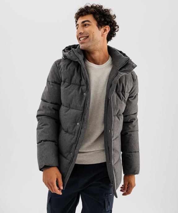 Parka matelassée et déperlante à capuche et col montant homme vue2 - GEMO 4G HOMME - GEMO