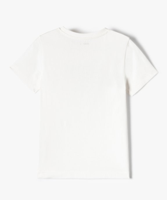 Tee-shirt fille à manches courtes avec inscription pailletée vue3 - GEMO (ENFANT) - GEMO