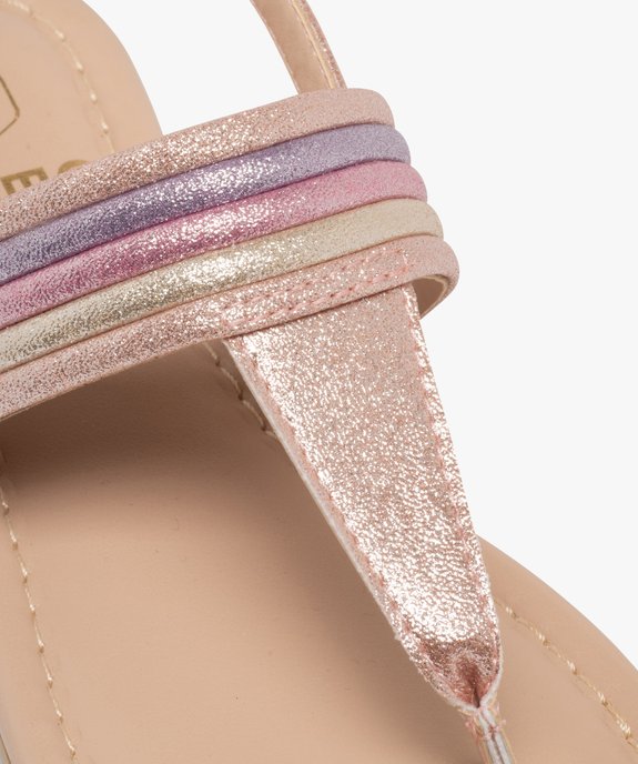 Sandales fille à entre-doigts avec brides tubulaires pailletées  vue6 - GEMO (ENFANT) - GEMO