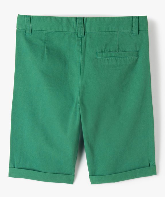 Bermuda coupe chino regular en toile de coton garçon vue3 - GEMO 4G GARCON - GEMO