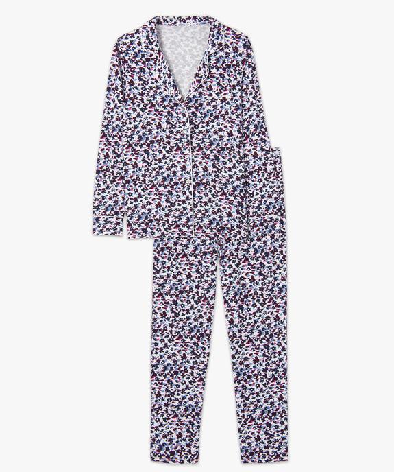 Pyjama deux pièces en viscose femme : chemise et pantalon vue4 - GEMO 4G FEMME - GEMO