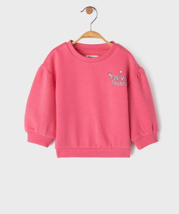 Sweat imprimé à manches bouffantes bébé fille vue1 - GEMO 4G BEBE - GEMO