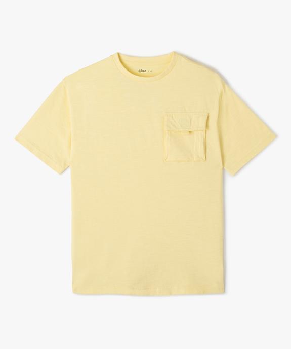 Tee-shirt uni à poche poitrine garçon vue1 - GEMO (JUNIOR) - GEMO