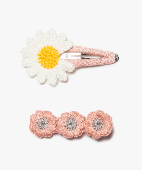 Pinces à cheveux fille avec fleurs brodées (lot de 2) vue1 - GEMO (ACCESS) - GEMO